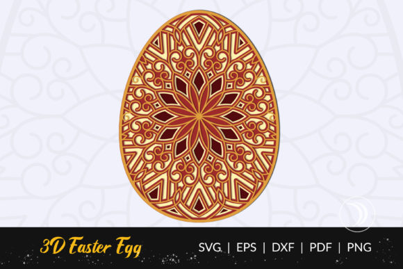 3D Easter Egg Mandala SVG - Vol. 4: Shapes for 3D SVG