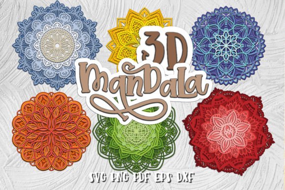 3D Mandala Bundle: Layered SVG Shapes for Crafts