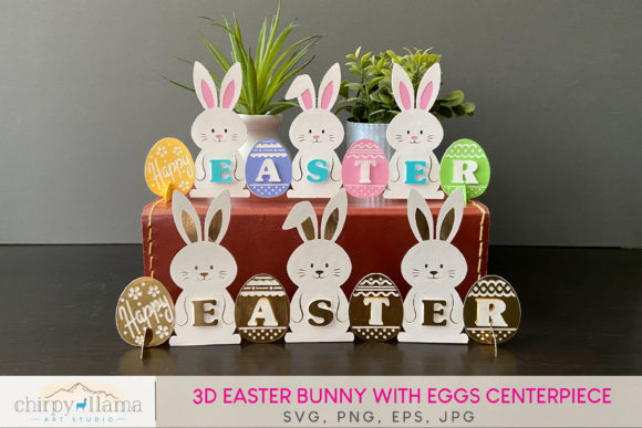 3D SVG Bunny Shapes for Easter Design Projects