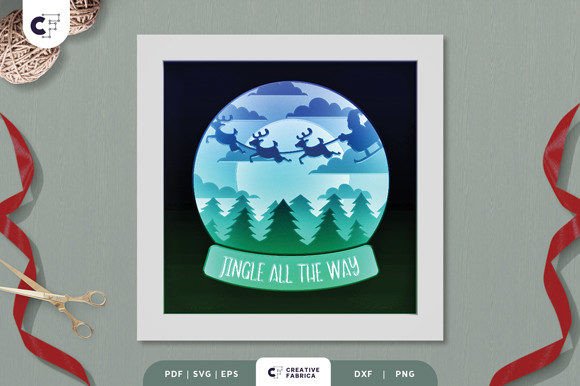 3D SVG Christmas Shadow Box for Branding