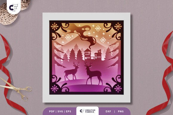 3D SVG Deer: A Christmas Night Brand Asset