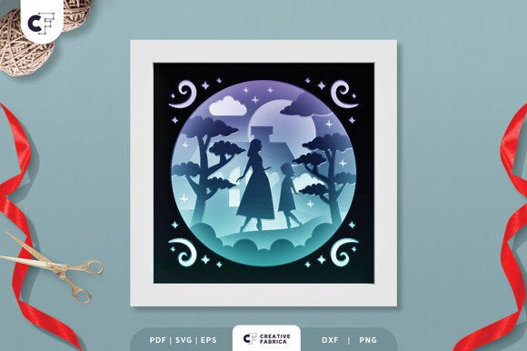 3D SVG Mom & Daughter for Holidays