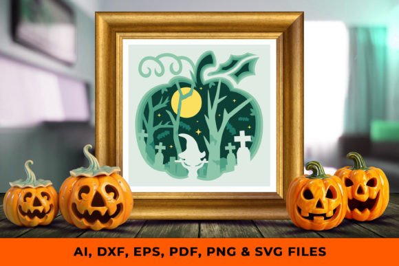 3D SVG Pumpkin for Stunning Shadow Boxes
