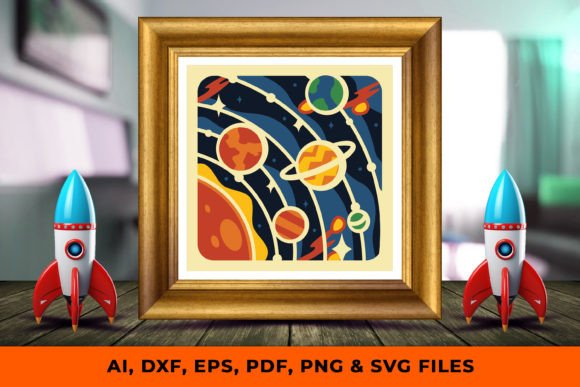 3D SVG Solar System for Shadow Boxes Review