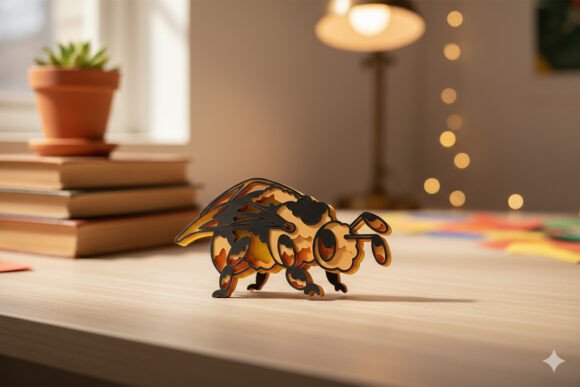 Bumblebee Layered Design: 3D SVG for Animals