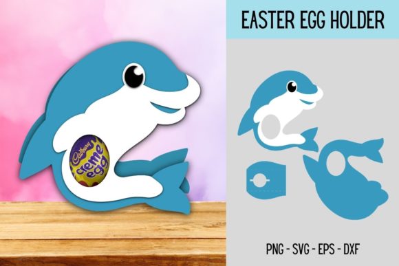 Dolphin Egg Holder SVG: A 3D SVG for Modern Shapes