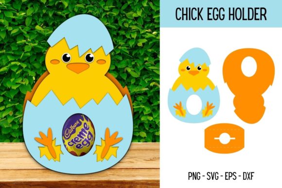 Easter Chick Egg Holder SVG: A 3D SVG for Shapes