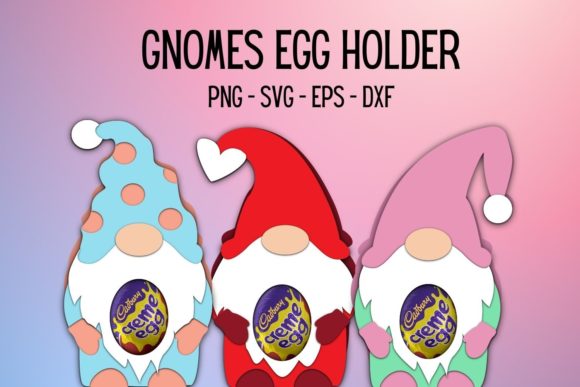 Gnomes Egg Holders SVG: 3D SVG Shapes for Blogs