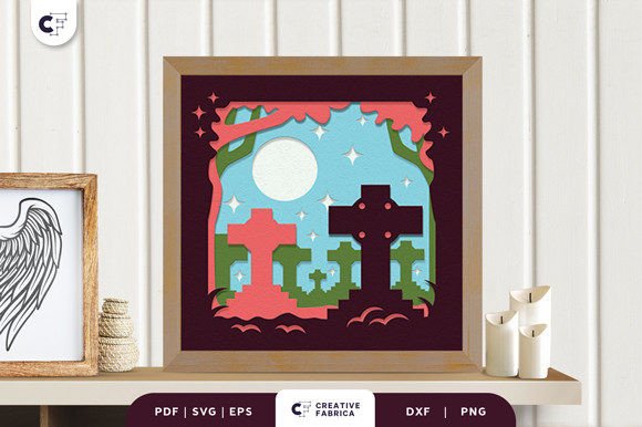 Graveyard 3D Shadow Box SVG: A Designer's Review