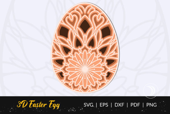 Happy Easter Egg Mandala SVG: 3D Shapes for Web