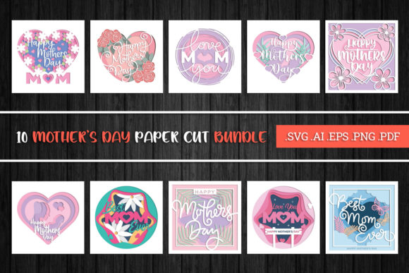Mother's Day 3D SVG Bundle for Crafts & Graphics