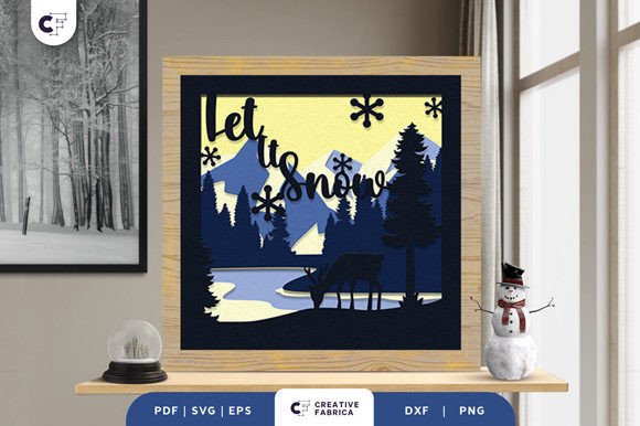 Mountain Forest Shadow Box SVG: A Winter 3D SVG Review