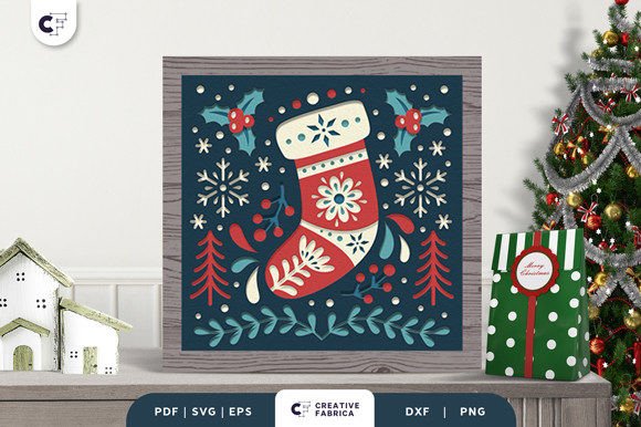 Review: 3D SVG Christmas Hanging Socks Shadow Box