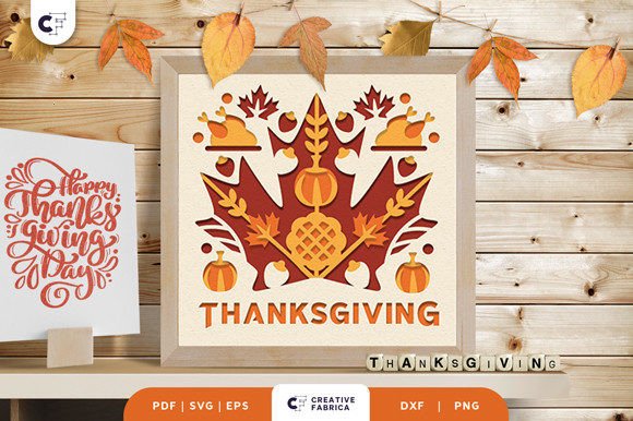 Review: 3D SVG Thanksgiving Maple Leaves Shadow Box
