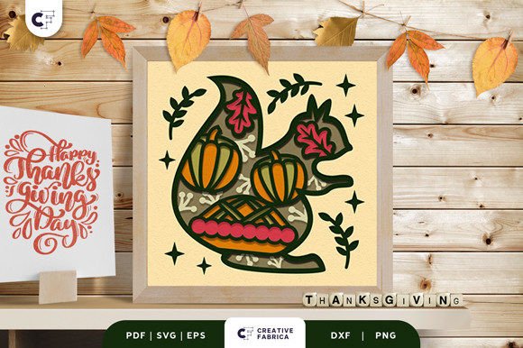 Review: 3D SVG Thanksgiving Squirrel Shadow Box
