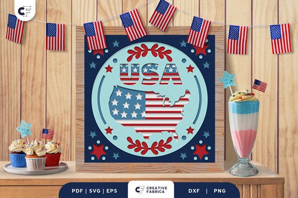 Review: 3D SVG USA Map Sign for Independence Day