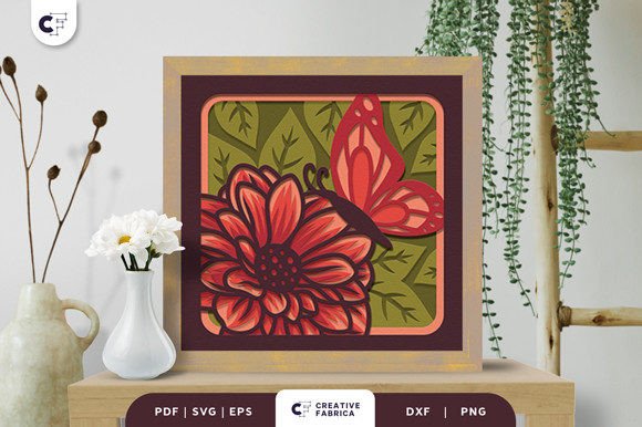 Review: Flower and Butterflies 3D Light Box SVG for Spring