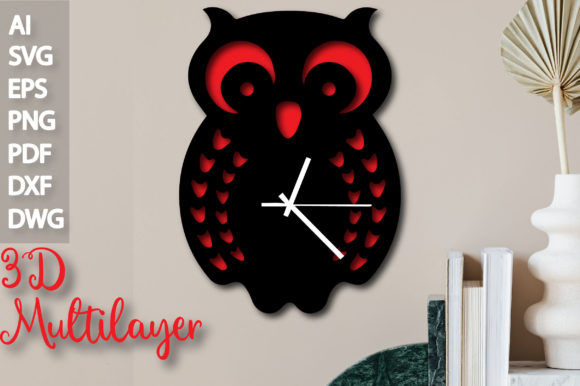 Review: Multilayer Owl Clock 3D SVG for Shapes & Web
