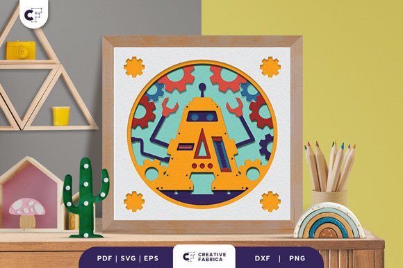 Robot Letter A 3D SVG for Playful Birthdays