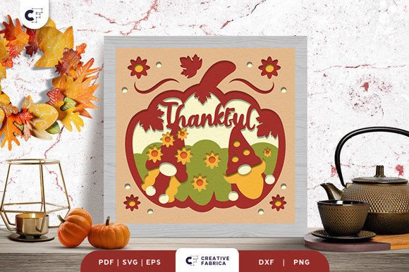 Thankful Gnome 3D SVG for Thanksgiving Content