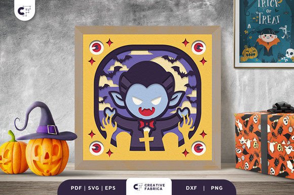 Vampire and Zombie Hands Shadow Box: 3D SVG for Halloween